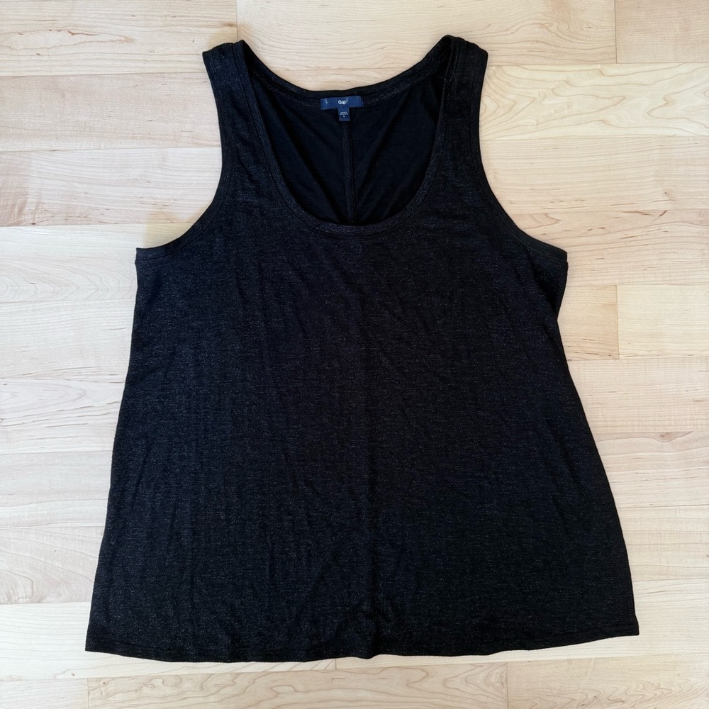 Black Sleeveless Women's Top With Subtle Sparkle